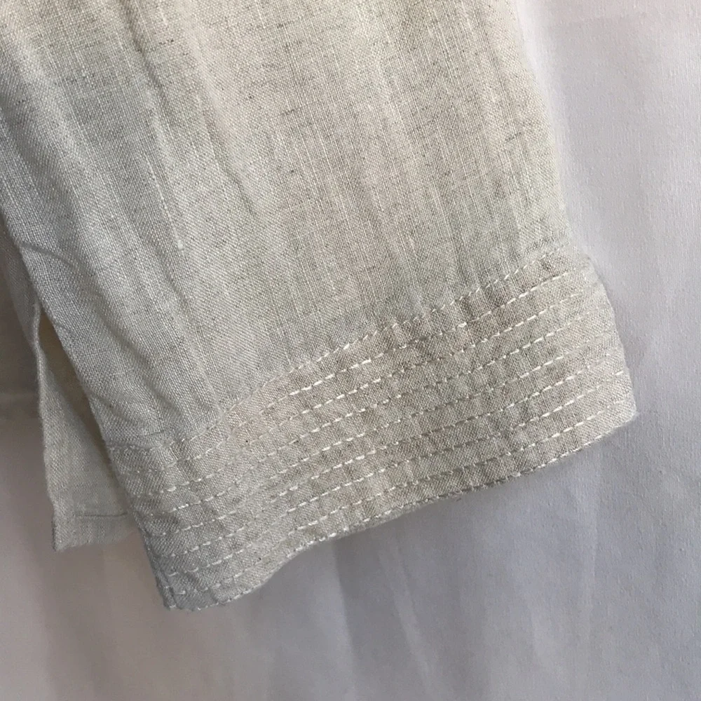 Liz Claiborne oatmeal linen tunic, size L - Picture 5 of 6